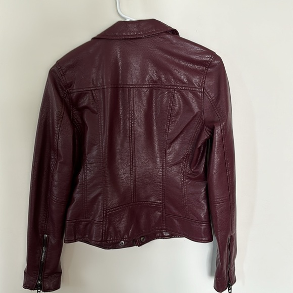 Women’s BlankNYC Merlot Faux Leather Moto Jacket size XS - Picture 3 of 4